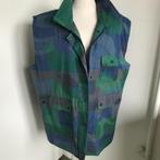 Atelier paapje bodywarmer handgeverfd in blauw en groen, Kleding | Dames, Verzenden, Zo goed als nieuw, Blauw