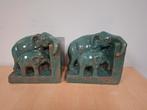 2 oude antieke / Art Deco ? boekensteunen olifant met jong, Ophalen of Verzenden