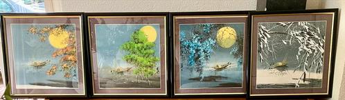 Aziatische landschapafbeeldingen, Antiek en Kunst, Kunst | Schilderijen | Klassiek, Ophalen of Verzenden