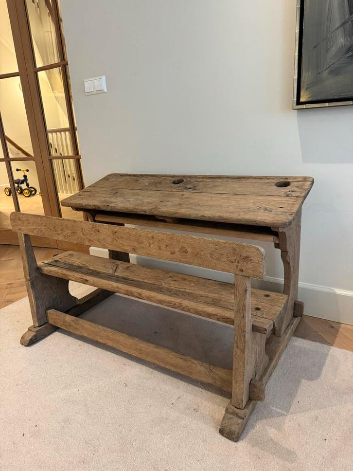 Authentieke Franse Schoolbank, Huis en Inrichting, Kasten | Boekenkasten, Gebruikt, 50 tot 100 cm, Minder dan 100 cm, 50 tot 75 cm