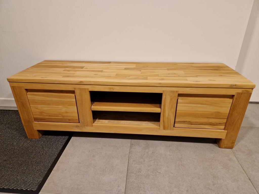 Teakhouten TV Meubel, Gebruikt, 150 tot 200 cm, Teakhout, Ophalen of Verzenden