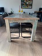 Massieve eettafel sloophout, Ophalen, 50 tot 100 cm, Zo goed als nieuw, Vijf personen of meer