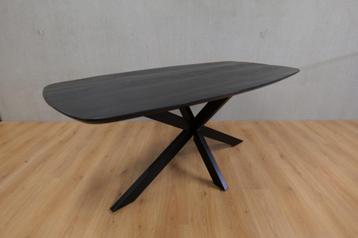 Eettafel Deens ovaal mangohout NIEUW naturel en zwart  beschikbaar voor biedingen
