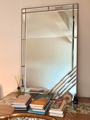 Luxe facet geslepen spiegel 110x70cm beschikbaar voor biedingen