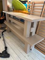 Zware banken van massief eikenhout gelakt, Ophalen, Minder dan 50 cm, 125 cm of meer, Zo goed als nieuw
