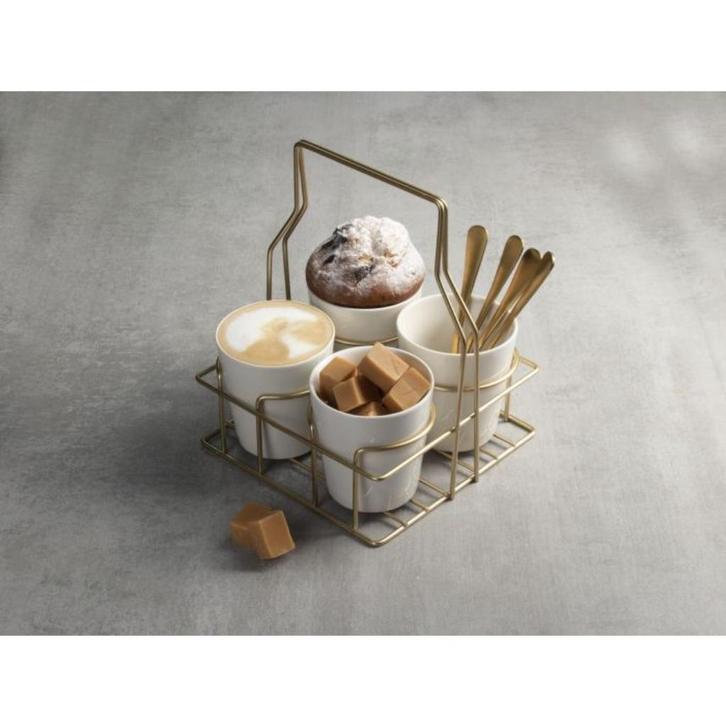 Nieuw Gusta gouden rekje met 4 mokken, Huis en Inrichting, Keuken | Keukenbenodigdheden, Nieuw, Ophalen