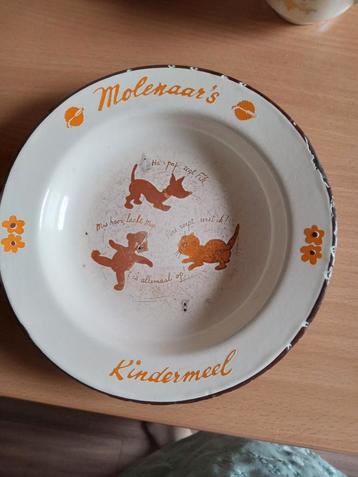 Molenaar's Kindermeel Bordje - Vintage Emaille beschikbaar voor biedingen