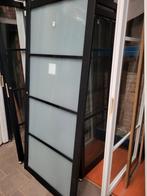 88x201,5cm binnendeur opdek R staallook zwart mat glas SL22, Ophalen, 80 tot 100 cm, 215 cm of meer, Glas
