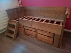 Houten Hoogslaper met Opbergruimte, Kinderen en Baby's, Ophalen, Gebruikt, Hoogslaper of Stapelbed, 70 tot 85 cm