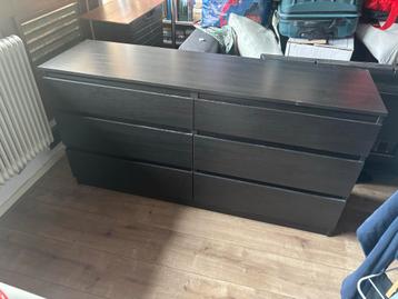 Malm Ladekast 140cm - Zwartbruin