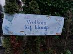 spandoek Welkom lief kleintje, Diversen, Vlaggen en Wimpels, Ophalen of Verzenden, Zo goed als nieuw
