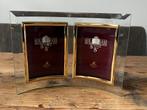 Dubbele fotolijst van glas en messingkleurige rand, Ophalen of Verzenden, Zo goed als nieuw