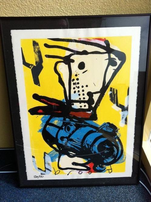 Herman Brood - Luckey Geel (zeefdruk 120/150), Antiek en Kunst, Kunst | Litho's en Zeefdrukken, Ophalen