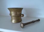 Antieke Bronzen Vijzel met Stamper, Antiek en Kunst, Ophalen of Verzenden, Brons