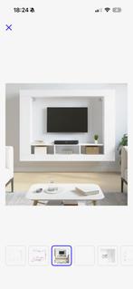 Vida xl cinewall tv meubel wit geverfd met zandverf, Ophalen, 100 tot 150 cm, 150 tot 200 cm, Zo goed als nieuw