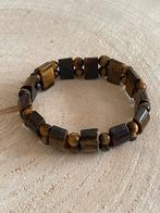 Uitverkoop! Armband met tigeroog edelstenen,18,5 op elastiek, Verzenden, Nieuw, X, Elastiek