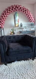 Chesterfield 1 zit + 3 zits fluweel, Ophalen, Minder dan 75 cm, 150 tot 200 cm, Chesterfield