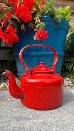Rode, emaillen, antieke fluitketel/koffiepot, Antiek en Kunst, Ophalen of Verzenden