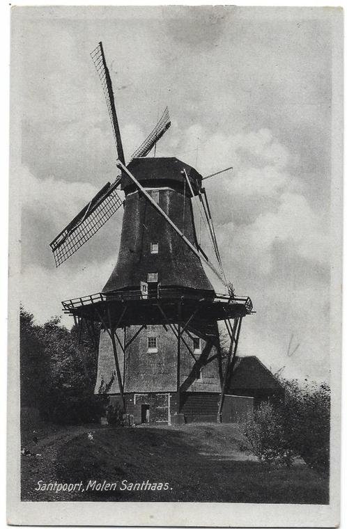 Santpoort, Molen Santhaas, Verzamelen, Ansichtkaarten | Nederland, Ongelopen, Noord-Holland, 1940 tot 1960, Verzenden