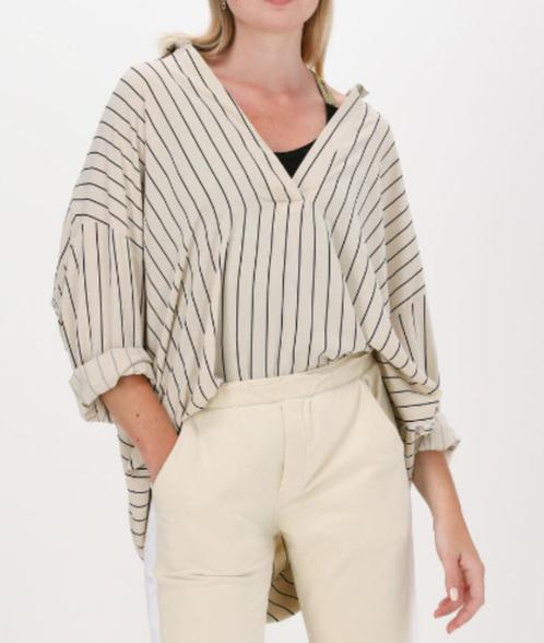 Overzise blouse van 10Days in maat L, Kleding | Dames, Blouses en Tunieken, Zo goed als nieuw, Maat 38/40 (M), Beige, Ophalen of Verzenden