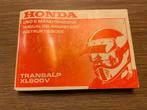 Instruktieboek Honda Transalp XL600V, Ophalen of Verzenden, Honda