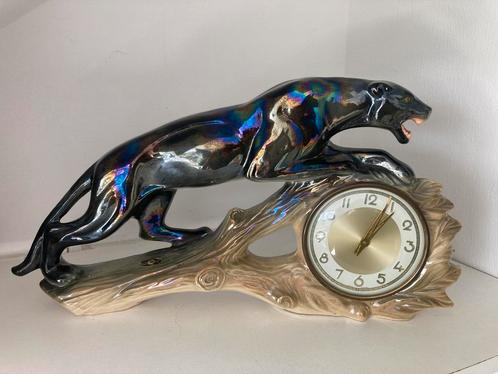 Jema Holland Panter Mantelklok Keramiek Vintage Zeldzaam, Antiek en Kunst, Antiek | Keramiek en Aardewerk, Ophalen of Verzenden