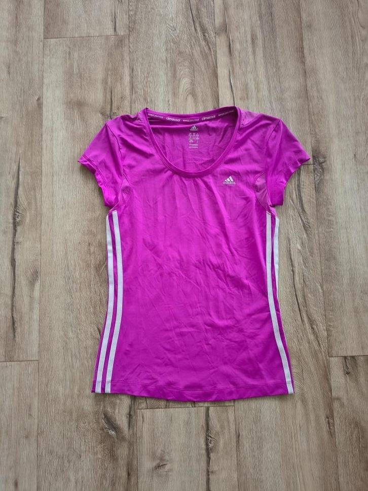 Prachtig paars, roze sportshirt Adidas, maat XS. Climacool., Kleding | Dames, Sportkleding, Zo goed als nieuw, Maat 34 (XS) of kleiner