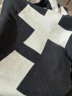 Carlijn knit blanket-gehaakte deken zwart wit 150x150cm, Ophalen of Verzenden, Nieuw, 100 cm of meer, Deken