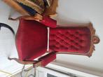 Antieke stoel fauteuil rood velvet, Huis en Inrichting, Gebruikt, Hout, 50 tot 75 cm, Ophalen