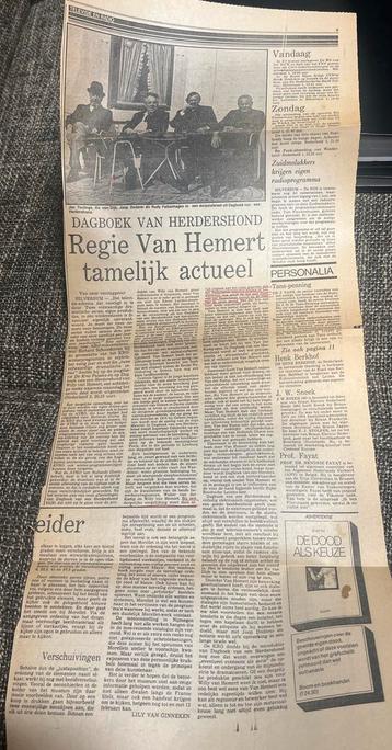 Krantenartikel Dagboek van Herdershond, jaren 80 beschikbaar voor biedingen