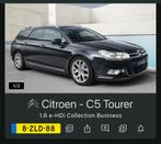 Citroën C5 1.6 Hdif Tourer AUT 2015 Zwart, Auto's, Automaat, Stof, 4 cilinders, Origineel Nederlands