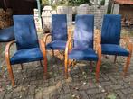 4 eetkamerstoelen, Huis en Inrichting, Stoelen, Ophalen, Zo goed als nieuw, Blauw