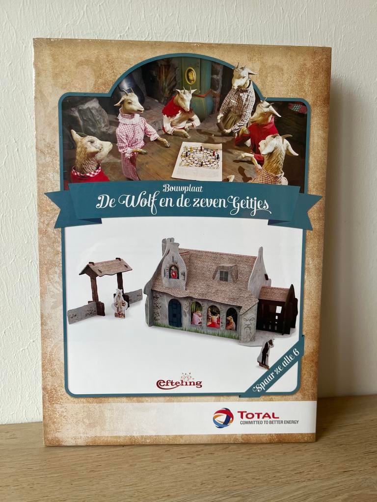 Efteling Bouwplaat De Wolf en de zeven Geitjes, Overige merken, 1:50 of kleiner, 3D carton, Overige typen