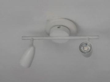 ALS NIEUWE Witte RVS Wandlamp / Plafondlamp met 2 Spots beschikbaar voor biedingen