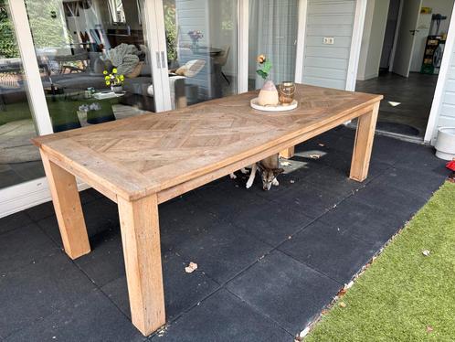Eiken Eettafel 250x100cm, Huis en Inrichting, Tafels | Eettafels, Gebruikt, 50 tot 100 cm, 200 cm of meer, Vijf personen of meer