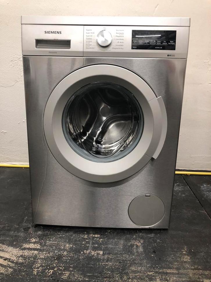 €299 A+++ 8kg wasmachine Siemens iQ500 RVS design GARANTIE, Witgoed en Apparatuur, Wasmachines, Zo goed als nieuw, Voorlader, 8 tot 10 kg