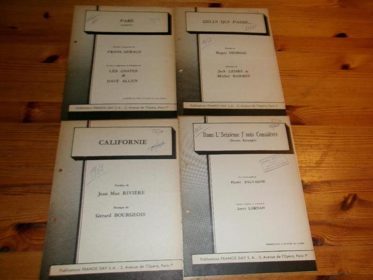 Diverse Bladmuziek - Publications Francis Day 6, Muziek en Instrumenten, Bladmuziek, Gebruikt, Artiest of Componist, Populair