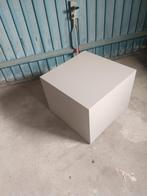Design kubus bijzettafel salontafel Taupe, Huis en Inrichting, Tafels | Bijzettafels, Minder dan 55 cm, Vierkant, Zo goed als nieuw