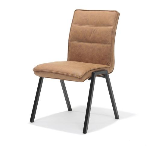 Eetkamerstoel Midas stof soft cognac | Webshop, Huis en Inrichting, Stoelen, Nieuw, Metaal, Stof, Overige kleuren, Ophalen of Verzenden