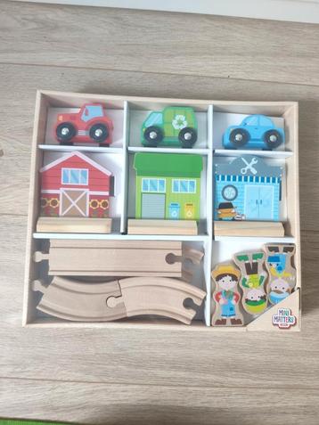 Mini matters houten autobaan set alledaags nieuw beschikbaar voor biedingen