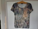 t-shirt korte mouw elastieken boord groen/geel, Kleding | Dames, T-shirts, Geel, Ophalen of Verzenden, Zo goed als nieuw, Korte mouw