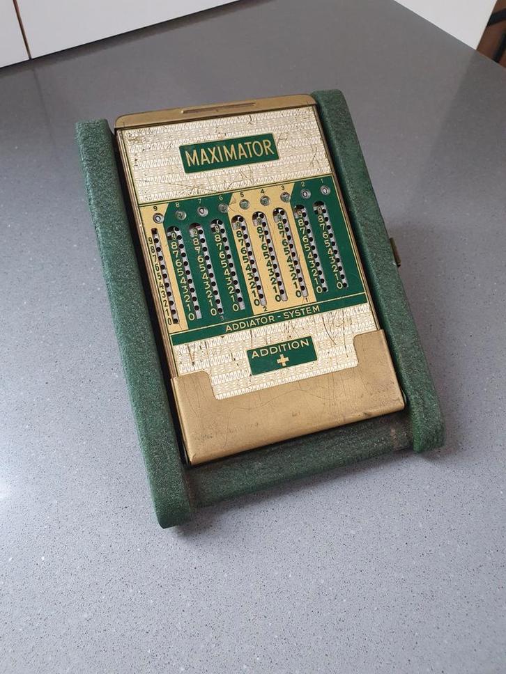 Oude Maximator Rekenmachine - Dubbele Uitvoering, Antiek en Kunst, Antiek | Kantoor en Zakelijk, Ophalen of Verzenden