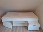 Bed. Wit. Lades. 90 x 200., Ophalen, Gebruikt, 90 cm, Eenpersoons