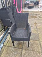 Lloyd Loom Tuinstoel - Zwart Rotan 6 stuks, Tuin en Terras, Ophalen of Verzenden