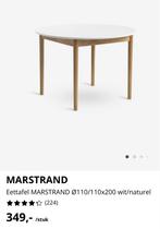 Ronde (110) en uitschuifbare (200) tafel JYSK Marstrand, Huis en Inrichting, Ophalen, 100 tot 150 cm, Rond, Zo goed als nieuw