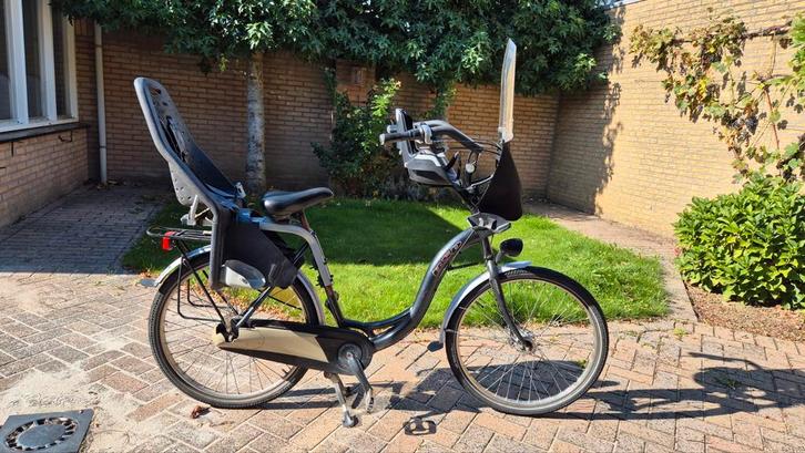 Mamafiets met 2 Yepp zitjes, Fietsen en Brommers, Fietsen | Dames | Moederfietsen, Gebruikt, Overige merken, 50 tot 53 cm, 2 zitjes