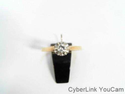 15904-4 Prachtige 14k Briljanten Solitaire Damesring, Sieraden, Tassen en Uiterlijk, Ringen, Zo goed als nieuw, Dame, 17 tot 18