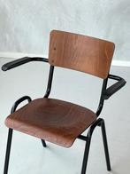 Retro eetkamerstoelen nieuw schoolstoelen armstoel prijs ps, Bruin, NL, Ophalen of Verzenden, Metaal