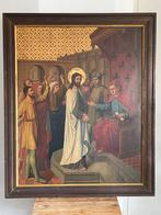 Houten Paneel kerkelijke afbeelding, ca 90 x 110 cm, Antiek en Kunst, Ophalen