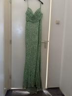 Groen glitter jurk bruiloft, Kleding | Dames, Jurken, Ophalen of Verzenden, Zo goed als nieuw, Maat 38/40 (M), Onder de knie